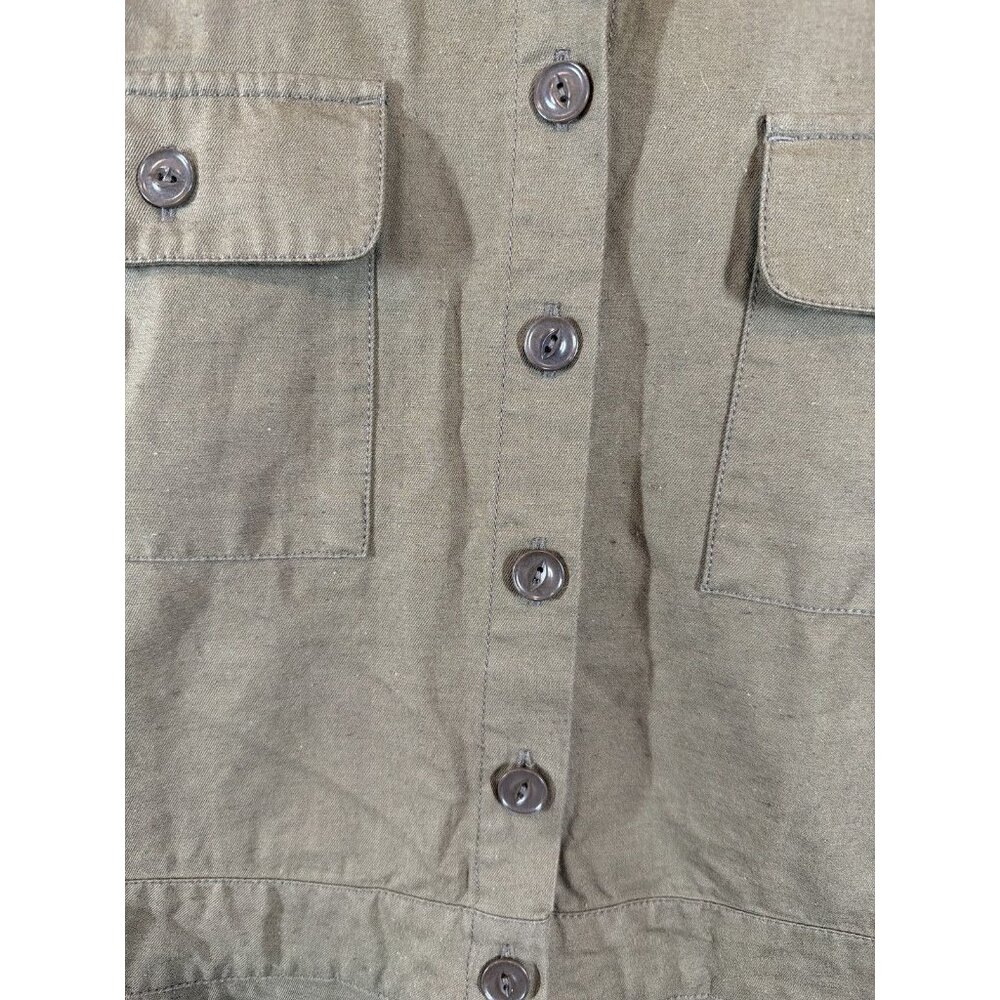 Outerknown Olive Green Romper Women's Size Small‎ Utility Style Linen Blend - Picture 10 of 10